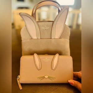 Kate Spade Desert Muse Beige Bunny Ear Satchel and Wallet